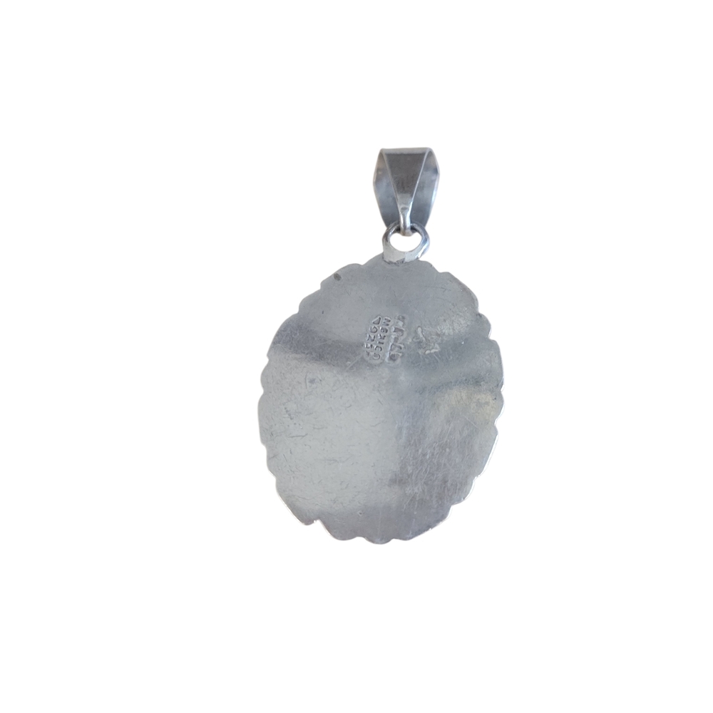 Sterling Silver 925 Taxco Pendant With Black Onyx Stone - Picture 2 of 3